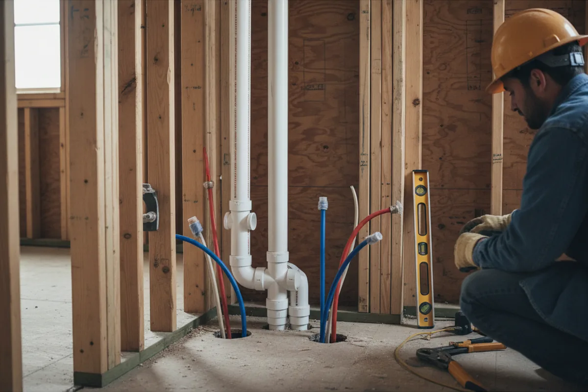 Drain and supply rough-in during Sump Pump Repair in Stuart